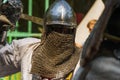 Portrait of a knight during a duel
